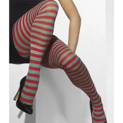 Opaque Panty, Rood / Groen Gestreept