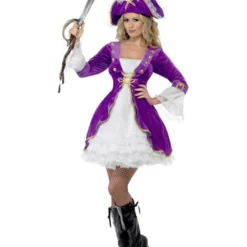 Paarse Pirate Beauty Kostuum -Kostuum Winkel paarse pirate beauty kostuum 2