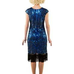 Pailletten Jurk, Blauw -Kostuum Winkel pailletten jurk blauw 2