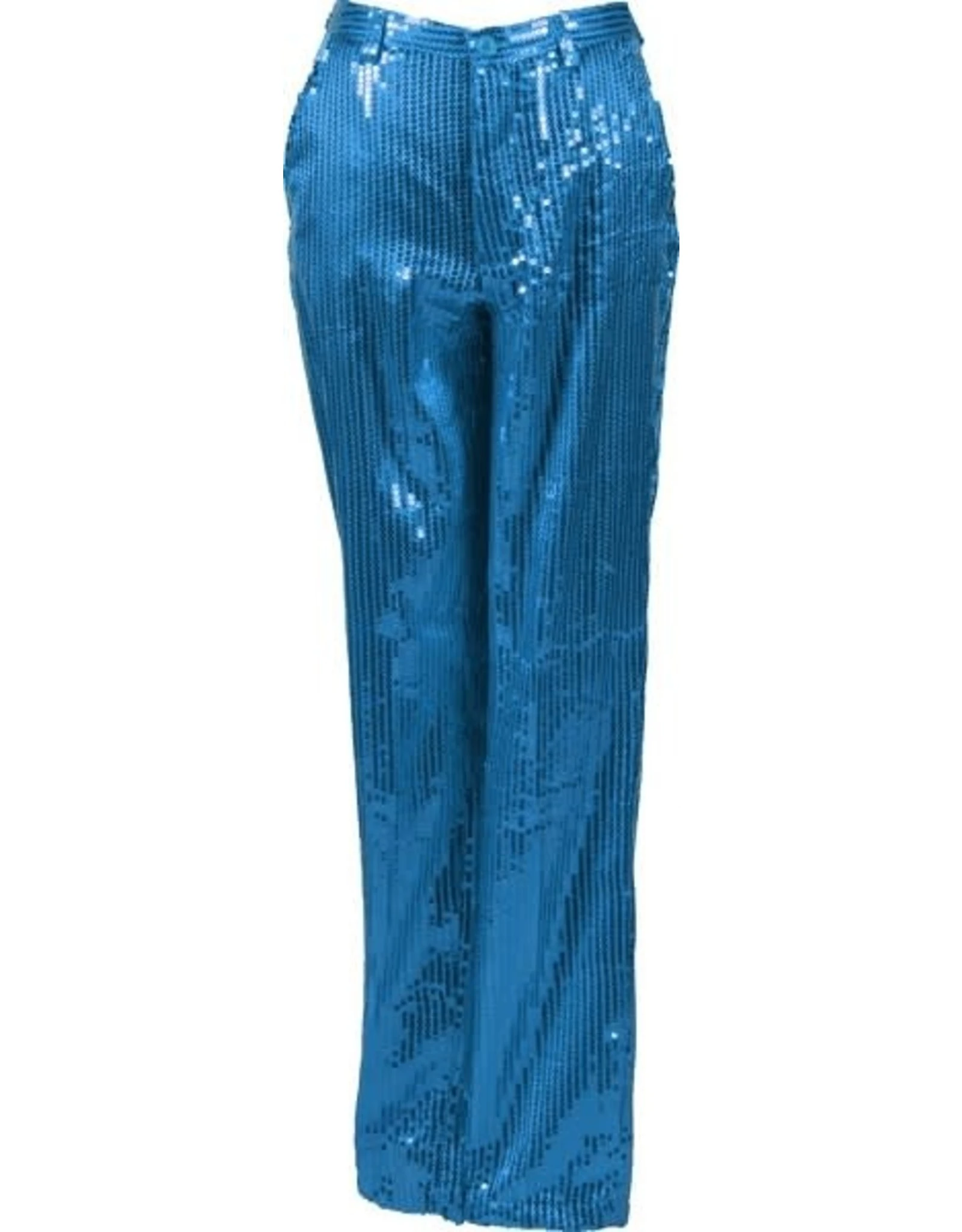 Paillettenbroek Dame, Turquoise 1 Paillettenbroek Dame, Turquoise