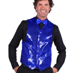 Paillettenvest Heer, Blauw