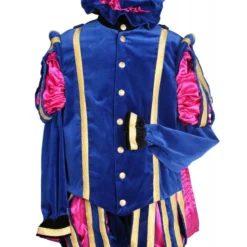 Piet Fluweel Luxe Met Cape "Malaga", Blauw-Roze