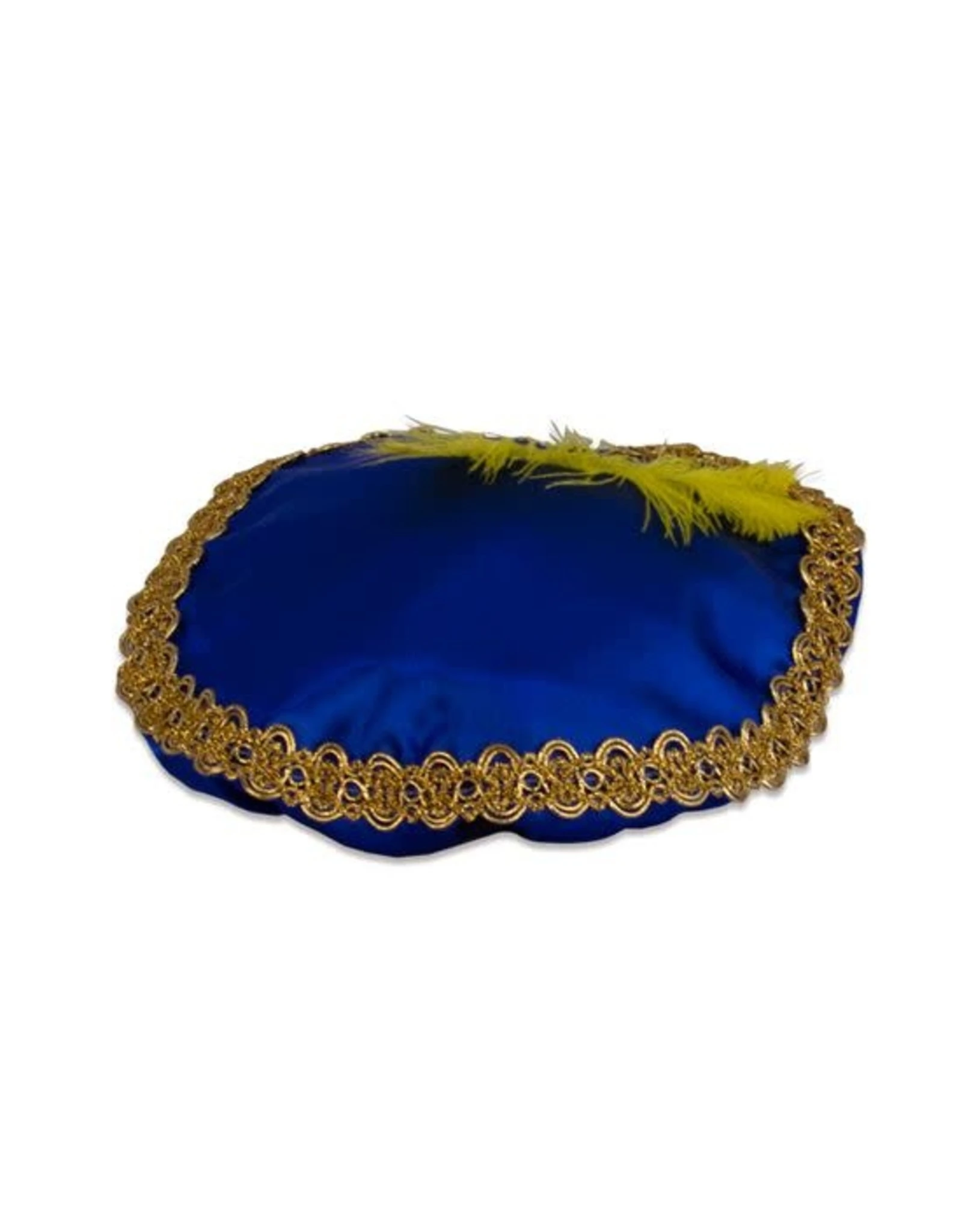 Pietbaret Satijn Met Veer Blauw 1 Pietbaret Satijn Met Veer Blauw