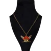 Piratenketting Met Doodskop , Goud-Rood