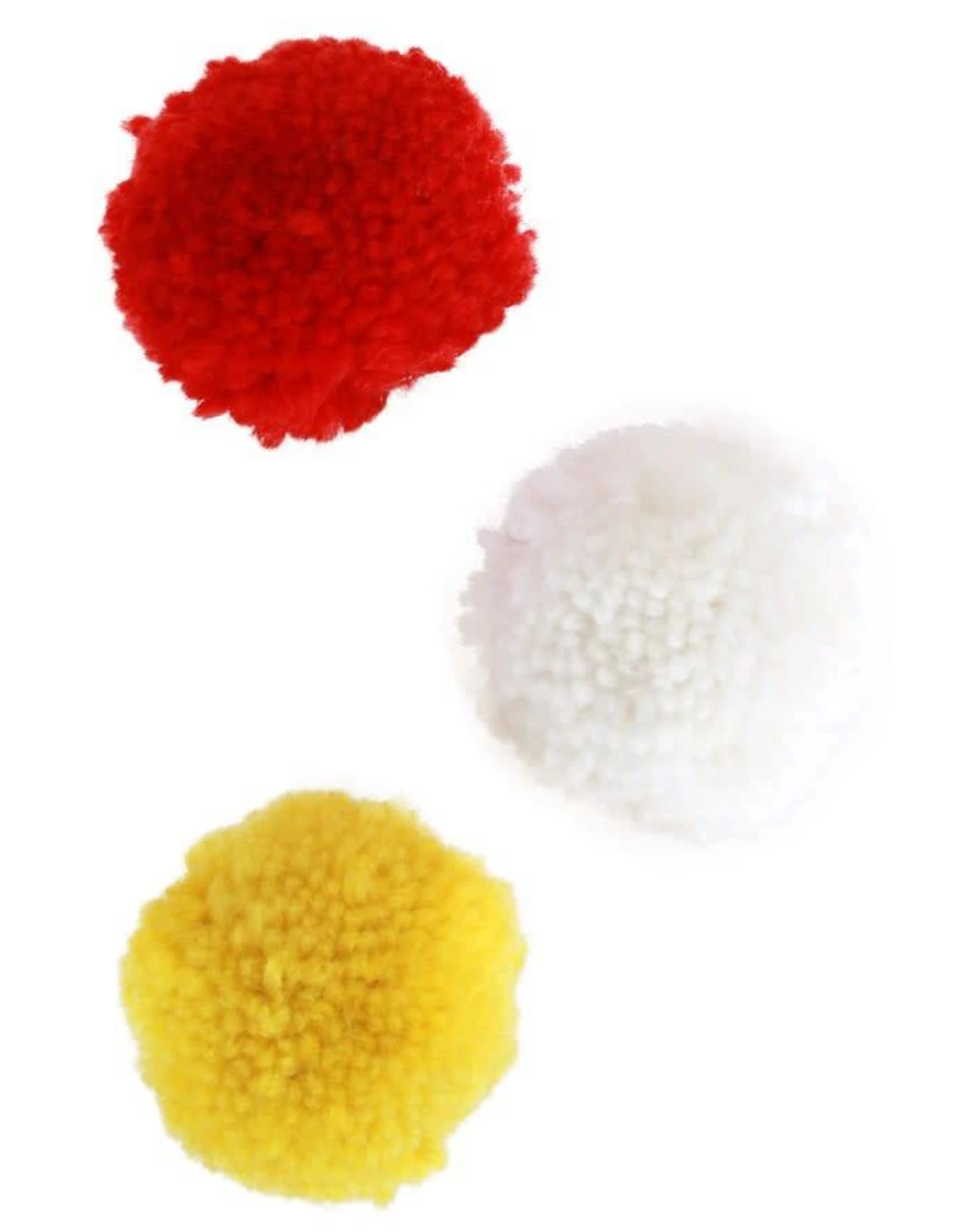 Pom Pom 5cm Rd-wt-gl 12 Stuks 1 Pom Pom 5cm Rd-wt-gl 12 Stuks