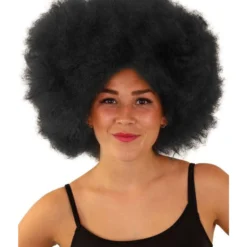 Pruik DISCO/AFRO Zwart