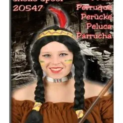 Pruik Indiaanse Chinouk 2 Vlechten