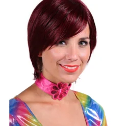 Pruik Luxe Larissa, Donkerrood