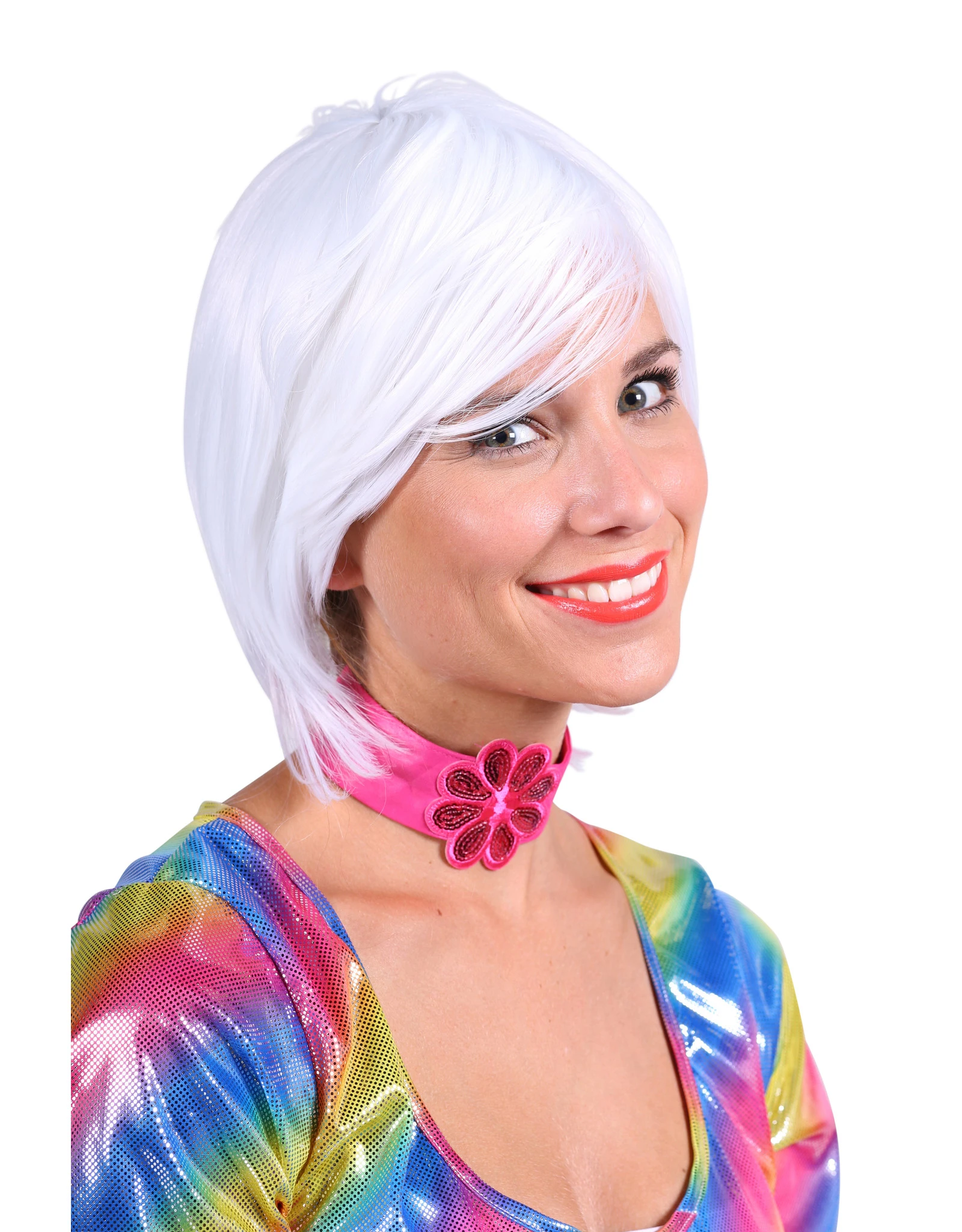 Pruik Luxe Larissa, Wit 1 Pruik Luxe Larissa, Wit