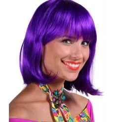 Pruik Luxe Samantha, Paars