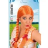 Pruik Oranje Met Vlechten