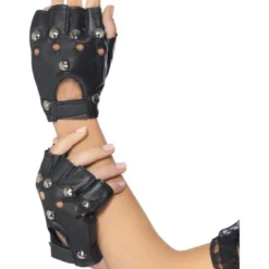 Punk Handschoenen, Zwart, Met Stuts