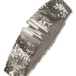 Riem Elastisch Pailletten Zilver