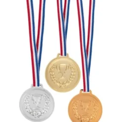 Set Van 3 Medailles Goud, Zilver, Brons (Plastic)