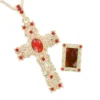 Sinterklaas, Kruis Met Ketting En Ring Luxe (set), Goud-Rood