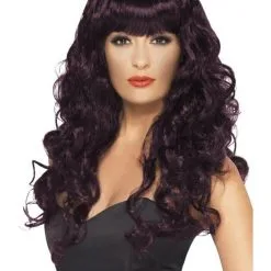 Siren Pruik, Donkerrood/Paars