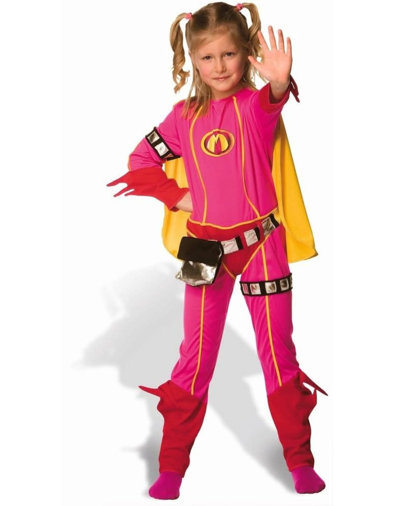 Mega Mindy Verkleedset + Cape 3-5 Jaar (98/110) 1 Mega Mindy Verkleedset + Cape 3-5 Jaar (98/110)