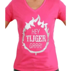 T-shirt Dames Roze "Hey Tijger Grrr"