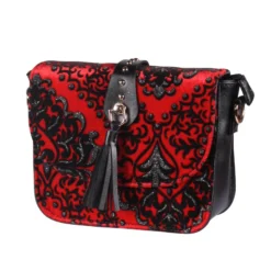 Tasje Deluxe ''Claudia'' Brokaat Zilver, Brocaat Rood/Zilver, Tasje