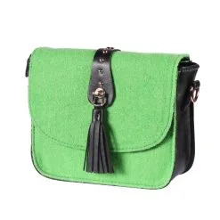 Tasje Deluxe ''Claudia'' Uni, Wol Groen, Tasje