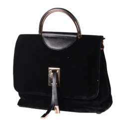 Tasje Deluxe ''Jacky'' Uni, Fluweel Zwart, Handtas