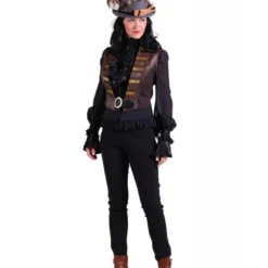 Kostuum Winkel 10 Kostuum Winkel -Kostuum Winkel vest dame steampunk scarlett bruin 1