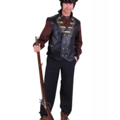 Vest Heer Steampunk ''Cyrus'', Zwart -Kostuum Winkel vest heer steampunk cyrus zwart 2