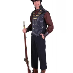 Vest Heer Steampunk ''Cyrus'', Zwart -Kostuum Winkel vest heer steampunk cyrus zwart 3