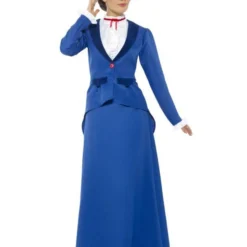 Victoriaanse Nanny Kostuum, Blauw