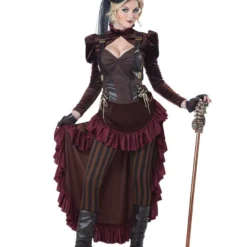 Victoriaanse Steampunk Dame Bordeaux