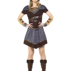 Viking Kostuum Voor Dames, Bruin