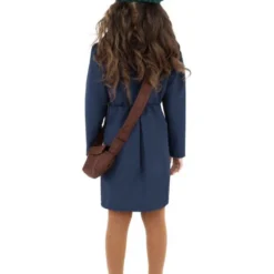WW2 Evacuee Meisjeskostuum, Blauw -Kostuum Winkel ww2 evacuee meisjeskostuum blauw 2