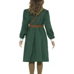 WW2 Evacuee Meisjeskostuum, Groen -Kostuum Winkel ww2 evacuee meisjeskostuum groen 2