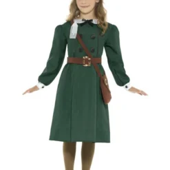 WW2 Evacuee Meisjeskostuum, Groen